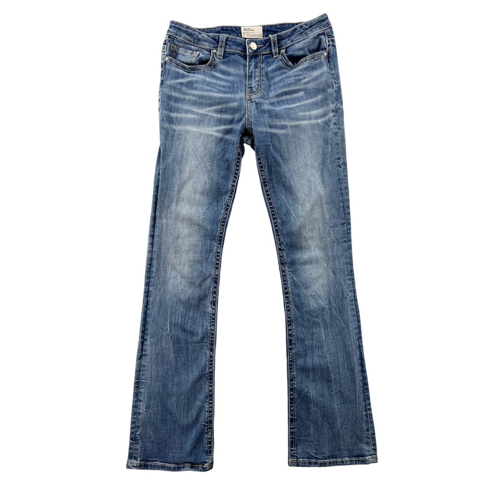 BKE Stella Mid Rise Bootcut Jeans Women 29x33.5 (fits 30x32) Blue Y2K Western